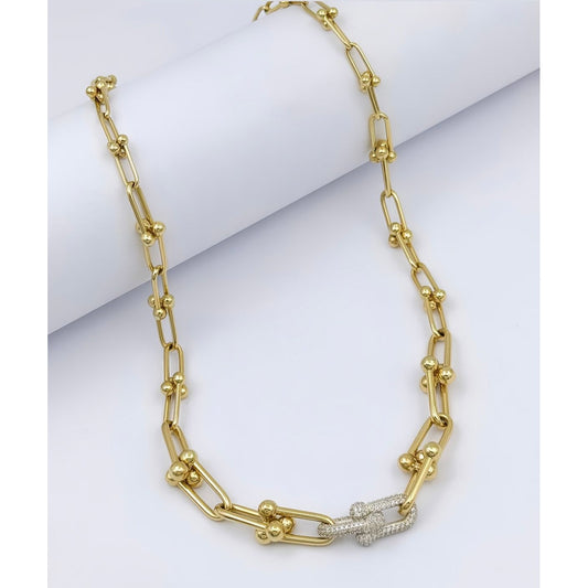 Zuri Double Diamond Two-Toned Necklace