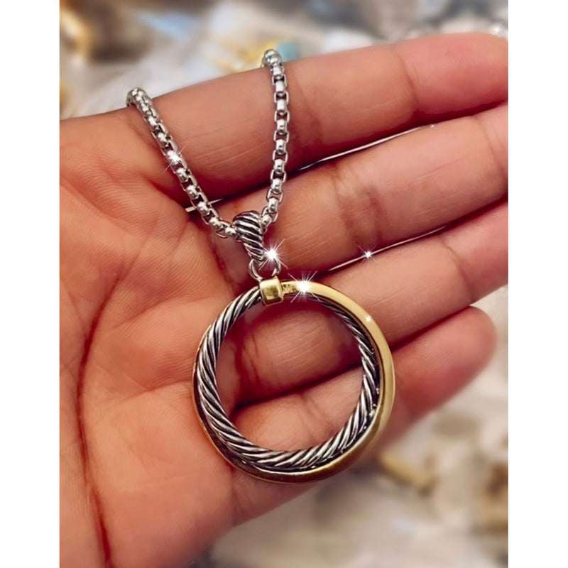 Circle Twisted Cable Necklace