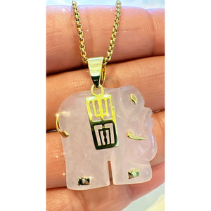 Quartz Elephant Necklace