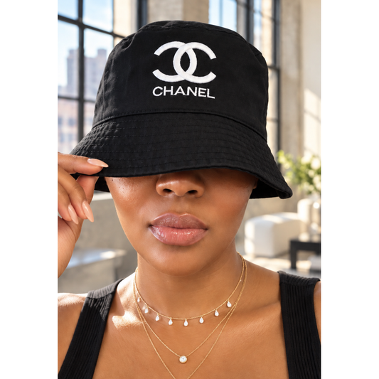 C Classy Black Bucket Hat