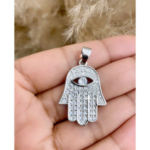 Crissy Crystal Hamsa Necklace (Chain Included)