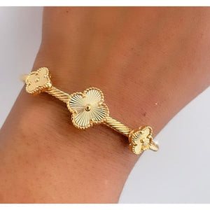 Gold 3 Clover Bracelet