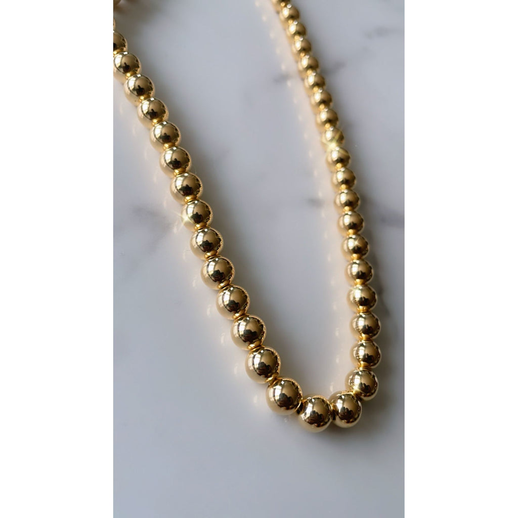 Gold Pearl Ball Necklace
