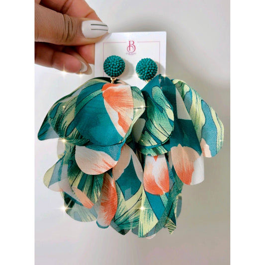 Green Petal Earrings
