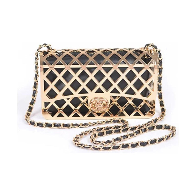 Gold Lady Cage Statement Bag