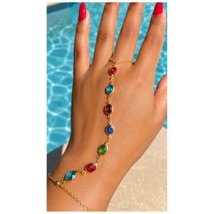 Colorful Crystal Hand Chain Bracelet