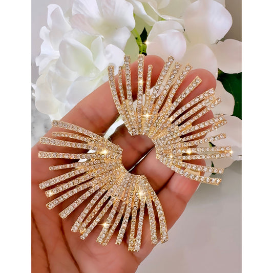 Crystal Starburst Statement Earrings