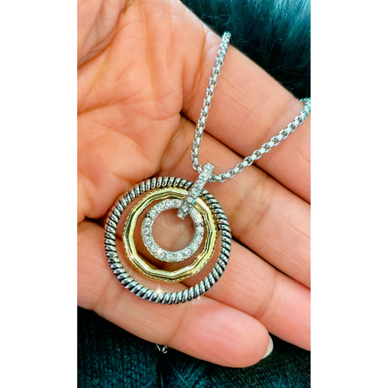 Triple Circle Cable Necklace