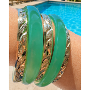 Jaded Diamond Cut Bangle Set