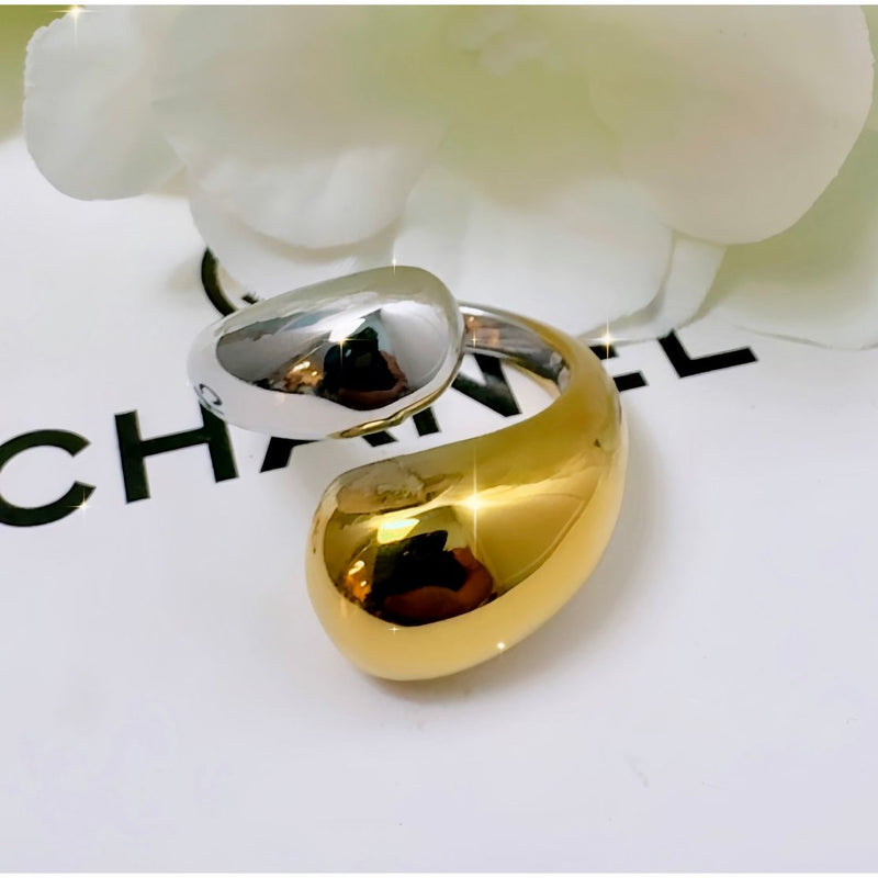 Double Drop Two-Toned Ring