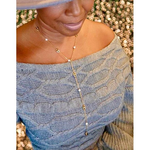 Lady Luxe Pearl Lariat Necklace