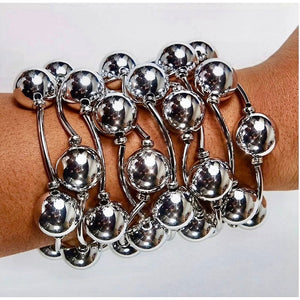 Silver Ball Bangle Set
