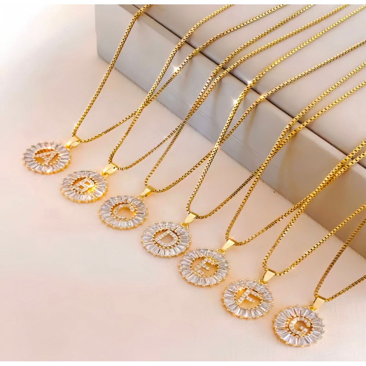 Petite Crystal Luxe Initial Necklaces