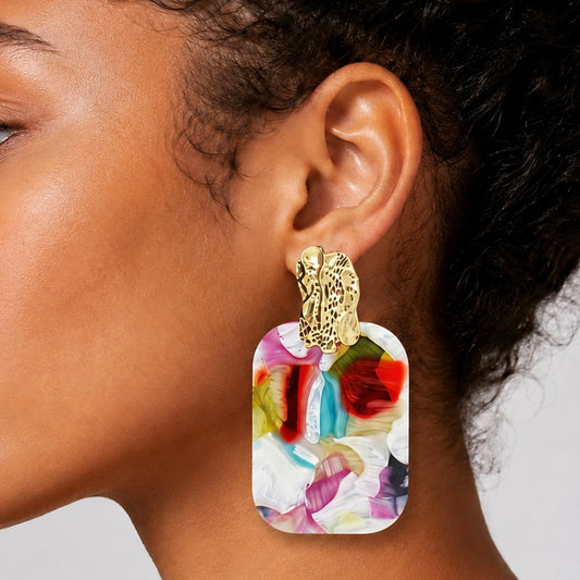 Marble Magic Statement Earrings