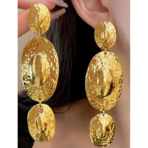 Hammered Long Statement Earrings