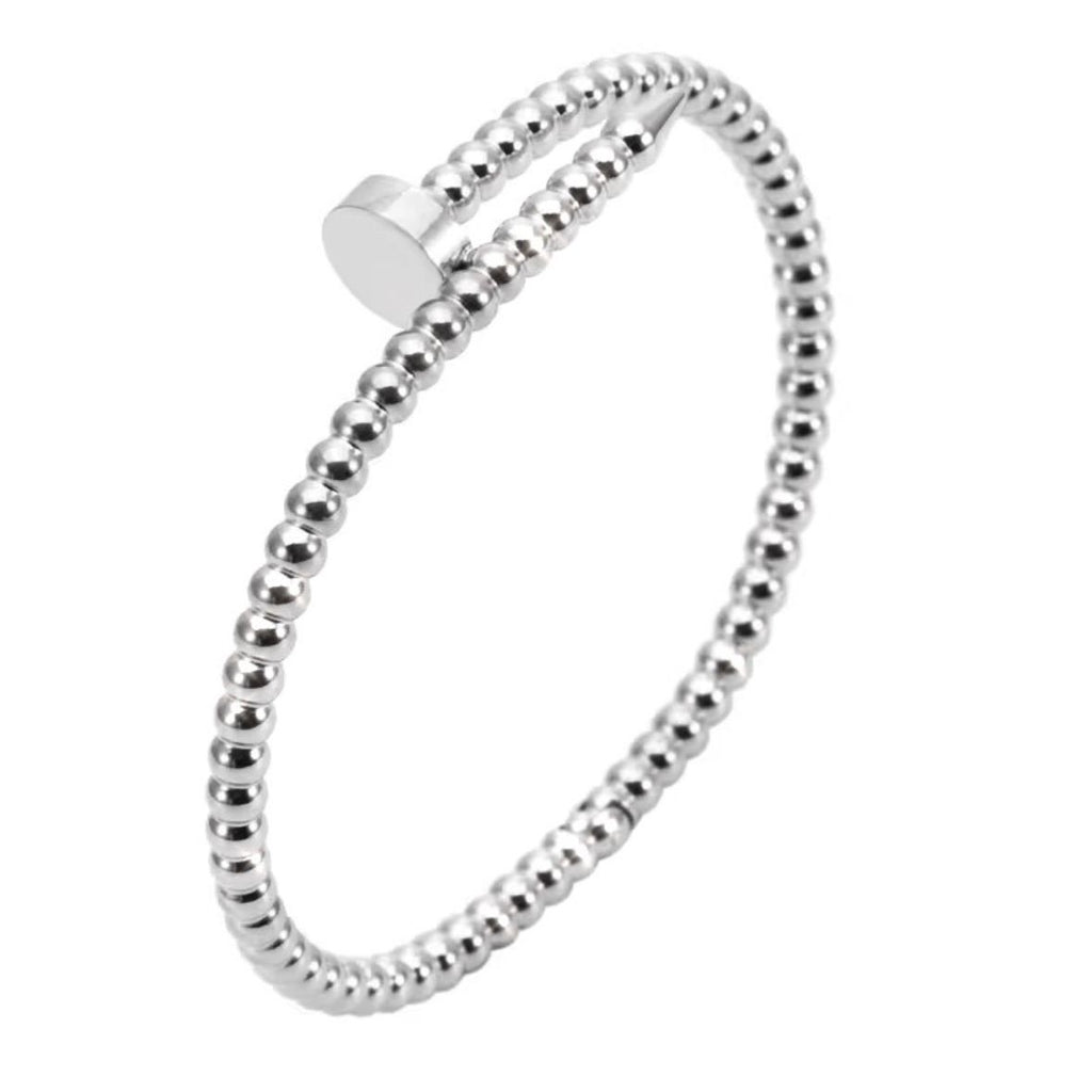 Silver Jagged Nail Bracelet