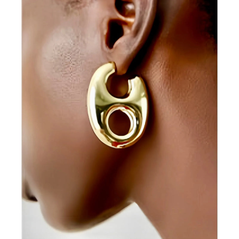 Mariner Puff Gold Hoops