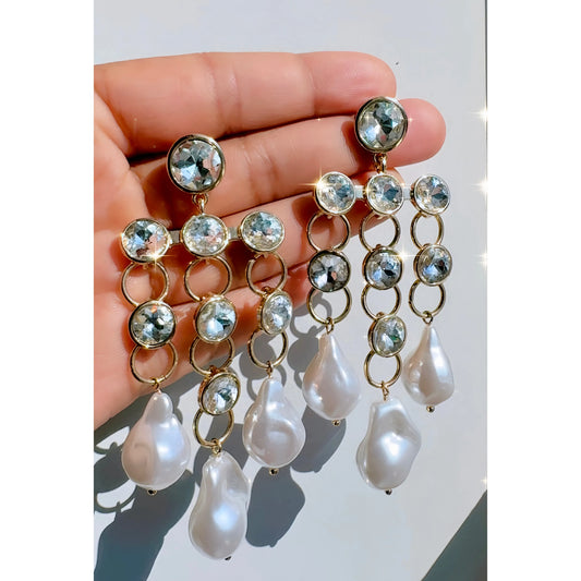 Diamonds & Pearl Earrings
