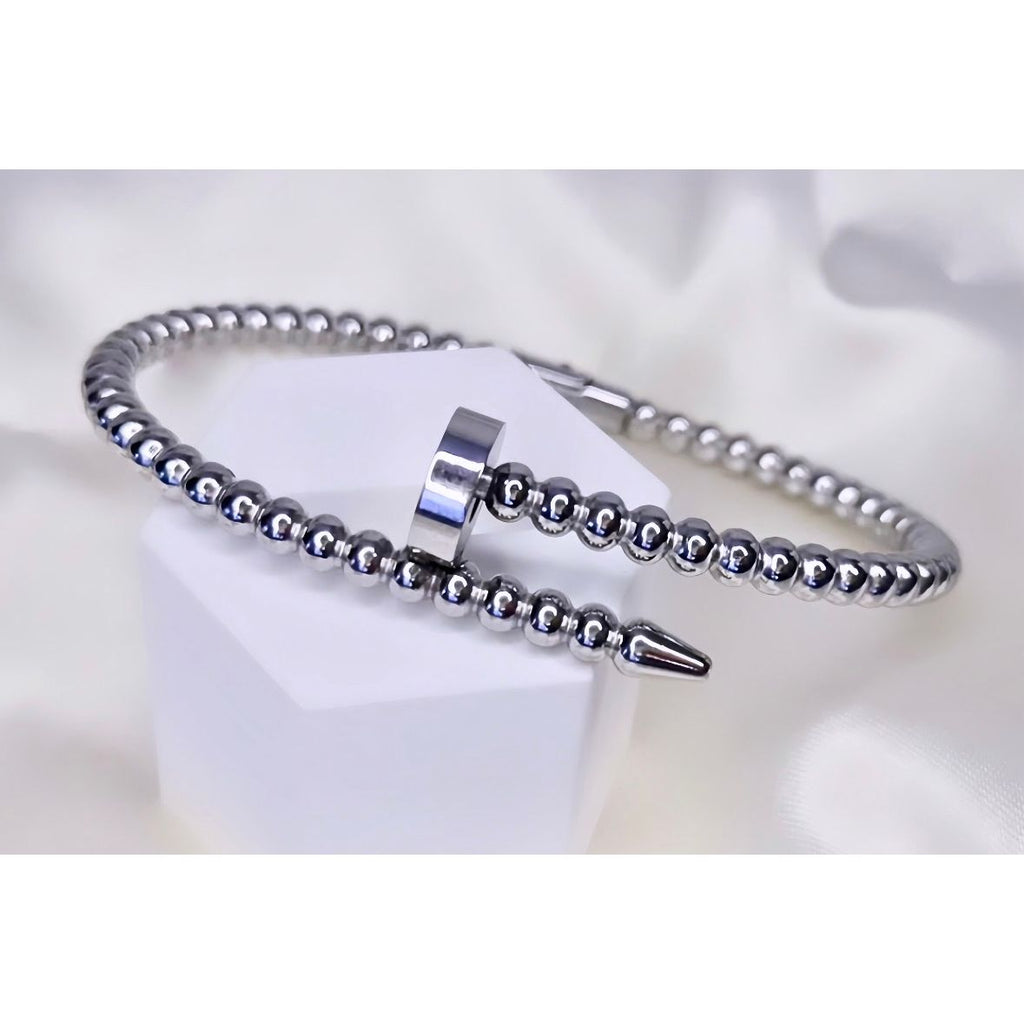 Silver Jagged Nail Bracelet