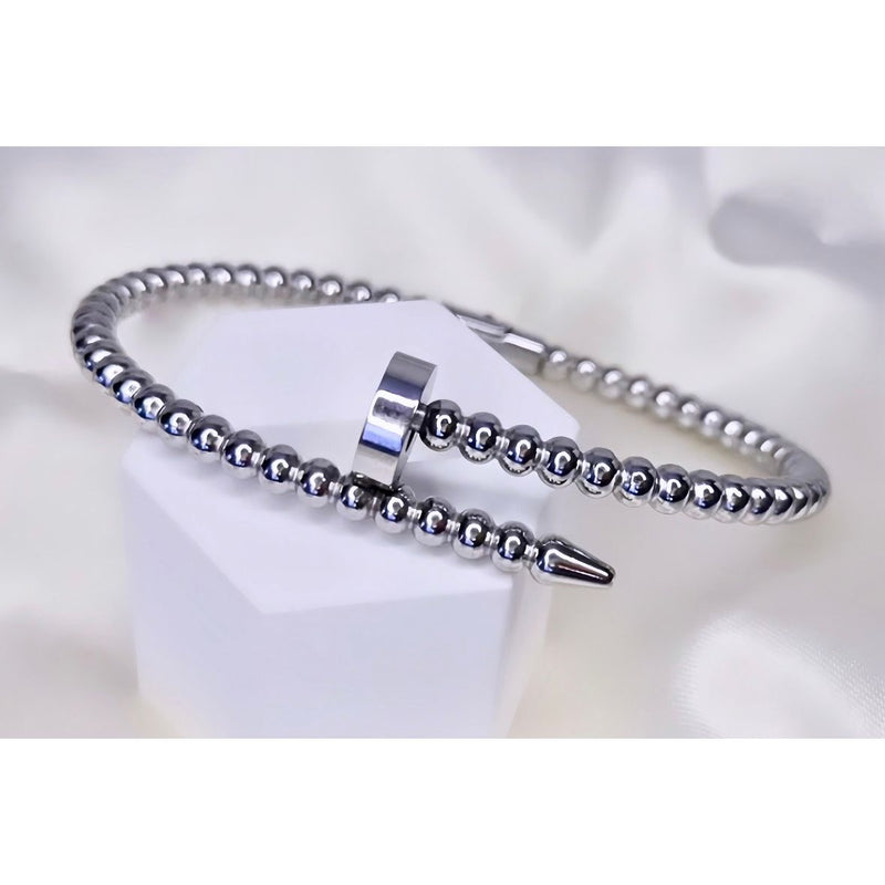 Silver Jagged Nail Bracelet