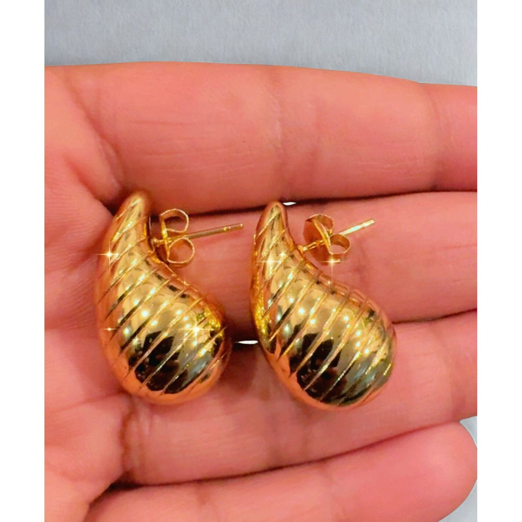 Spiral Gold Drop Earrings