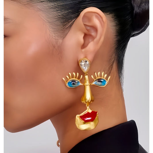 Red Lip Bandit Statement Earrings