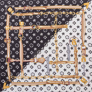 Black Buckle Up Silk Scarf