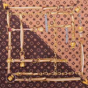 Brown Buckle Up Silk Scarf