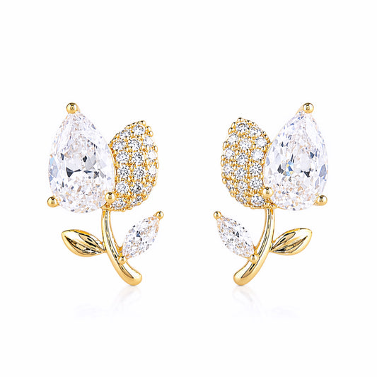 Crystal Rose Studs