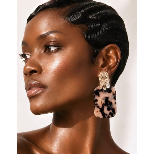 Pebble Marble Statement Earrings