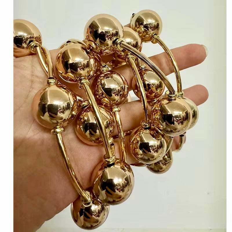 Gold Ball Bangle Set