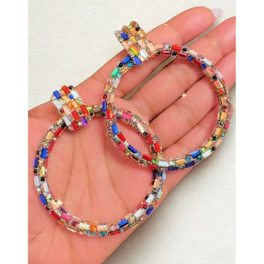 Crystal Confetti Statement Earrings