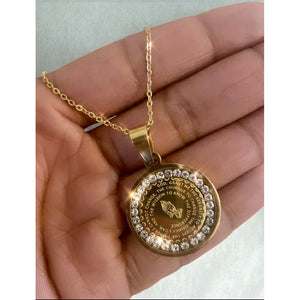 Diamond Lords Prayer Necklace