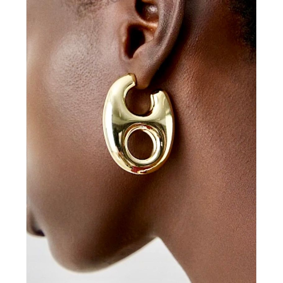 Mariner Puff Gold Hoops