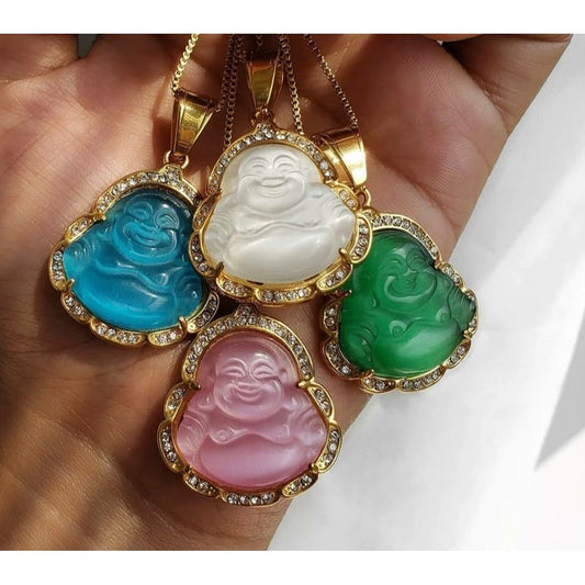 Crystal Quartz Buddha Necklaces
