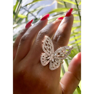Flutter Crystal Butterfly Ring