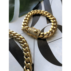 Crystal Cuban Link Necklace & Bracelet