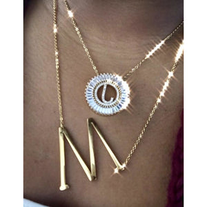Gold Crystal Luxe Initial Necklace