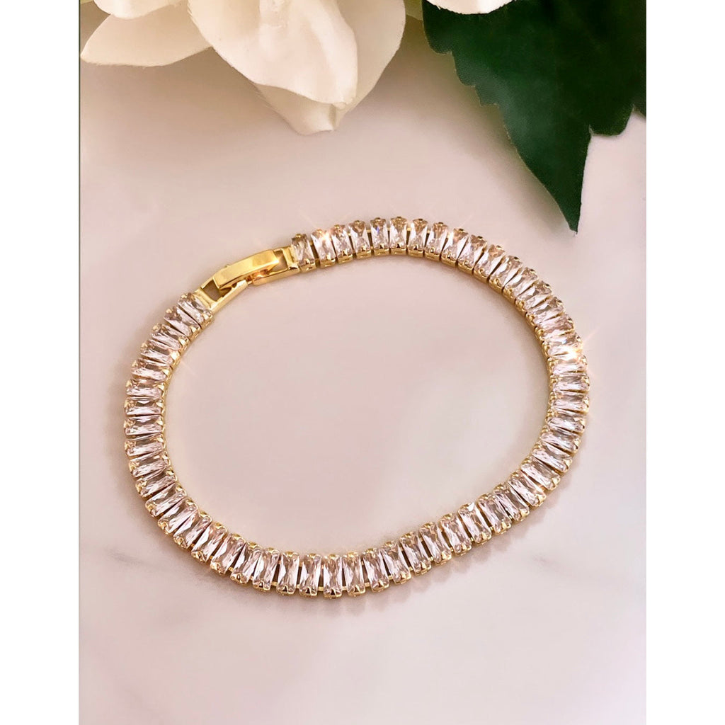 Gold Crystal Baguette Bracelet