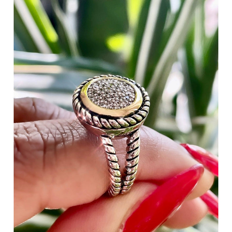 Round Crystal Cable Ring