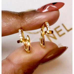 Nila Nail Huggie Earrings