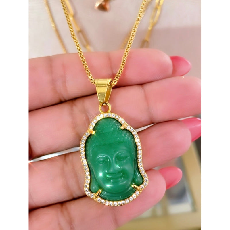 Crystal Jade Buddha Necklace
