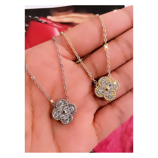 Crystal Clover Necklaces ( Gold & Silver)
