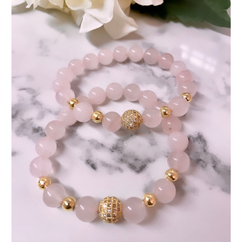 Rose Quartz Crystal Peace Beads