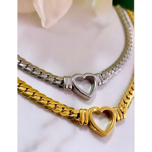 Heart Cuban Link Necklace