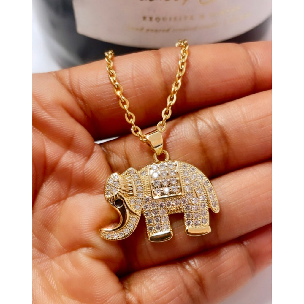 Ama Crystal Elephant Necklace