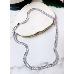Baddie Silver Baguette Tennis Necklace