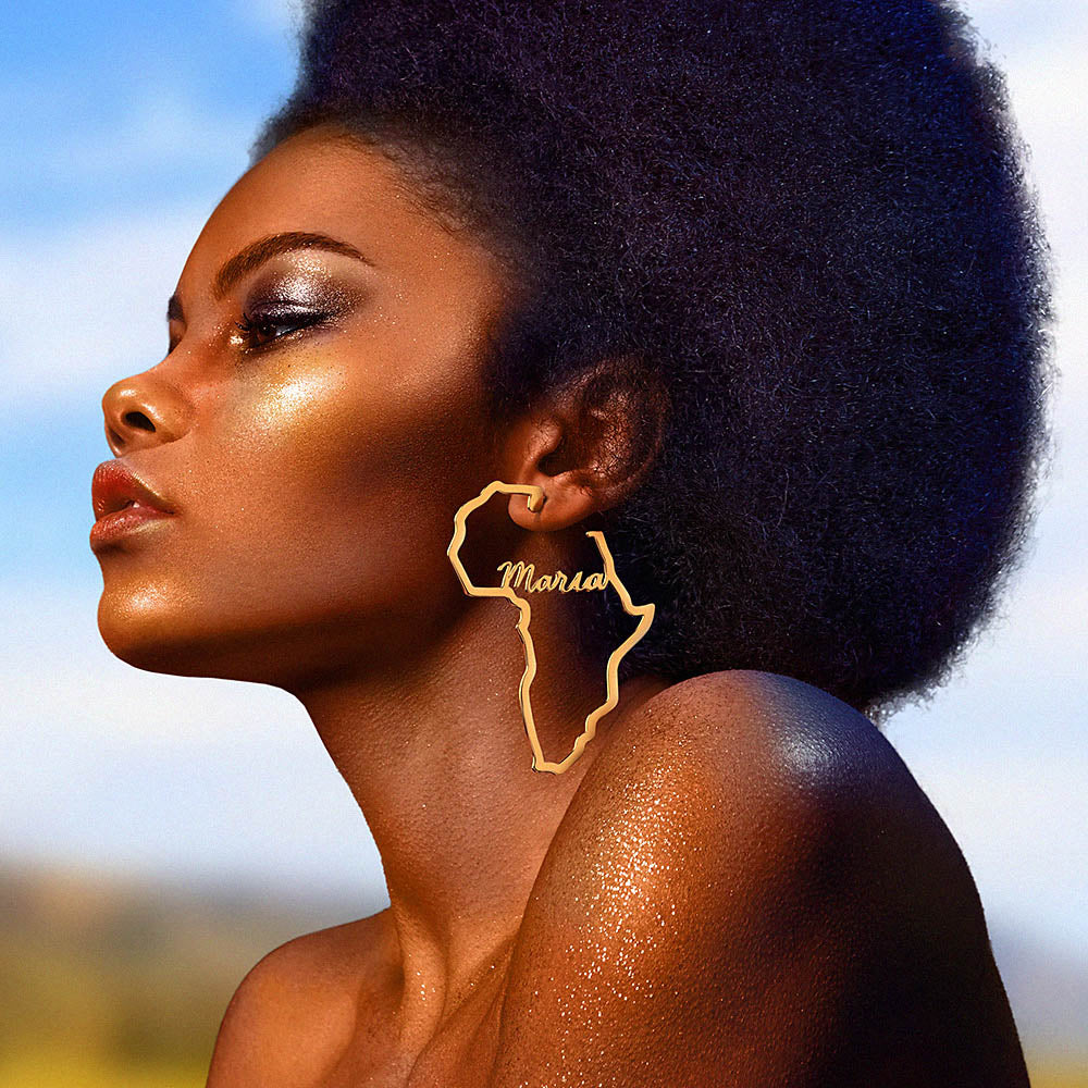 Amara Africa Custom Name Earrings