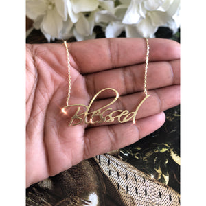 Script Blessed Necklace