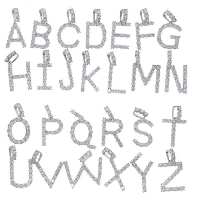 Snowflake Crystal Initial Necklace